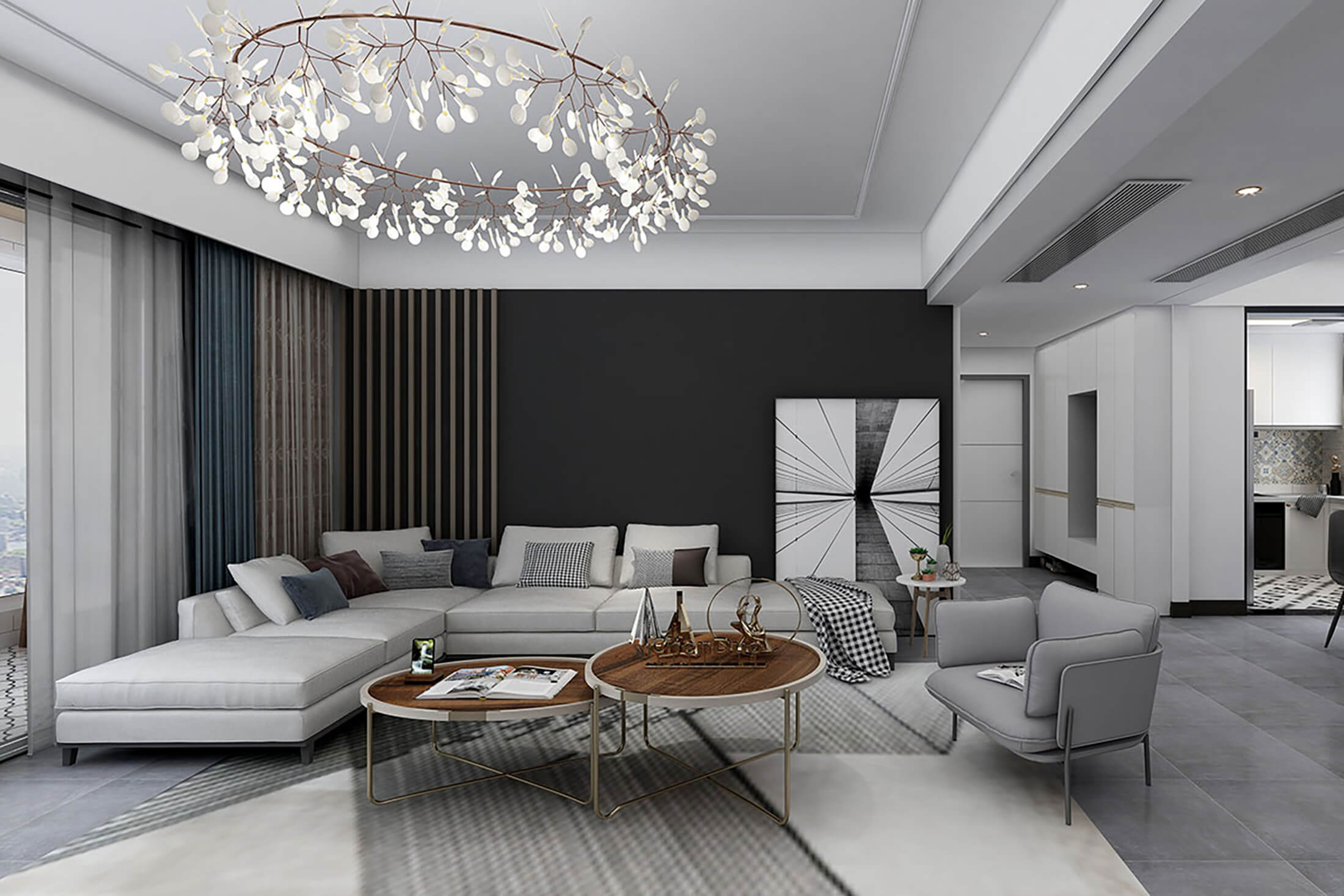 公安廳大院197m&sup2;現(xiàn)代簡約風格案例