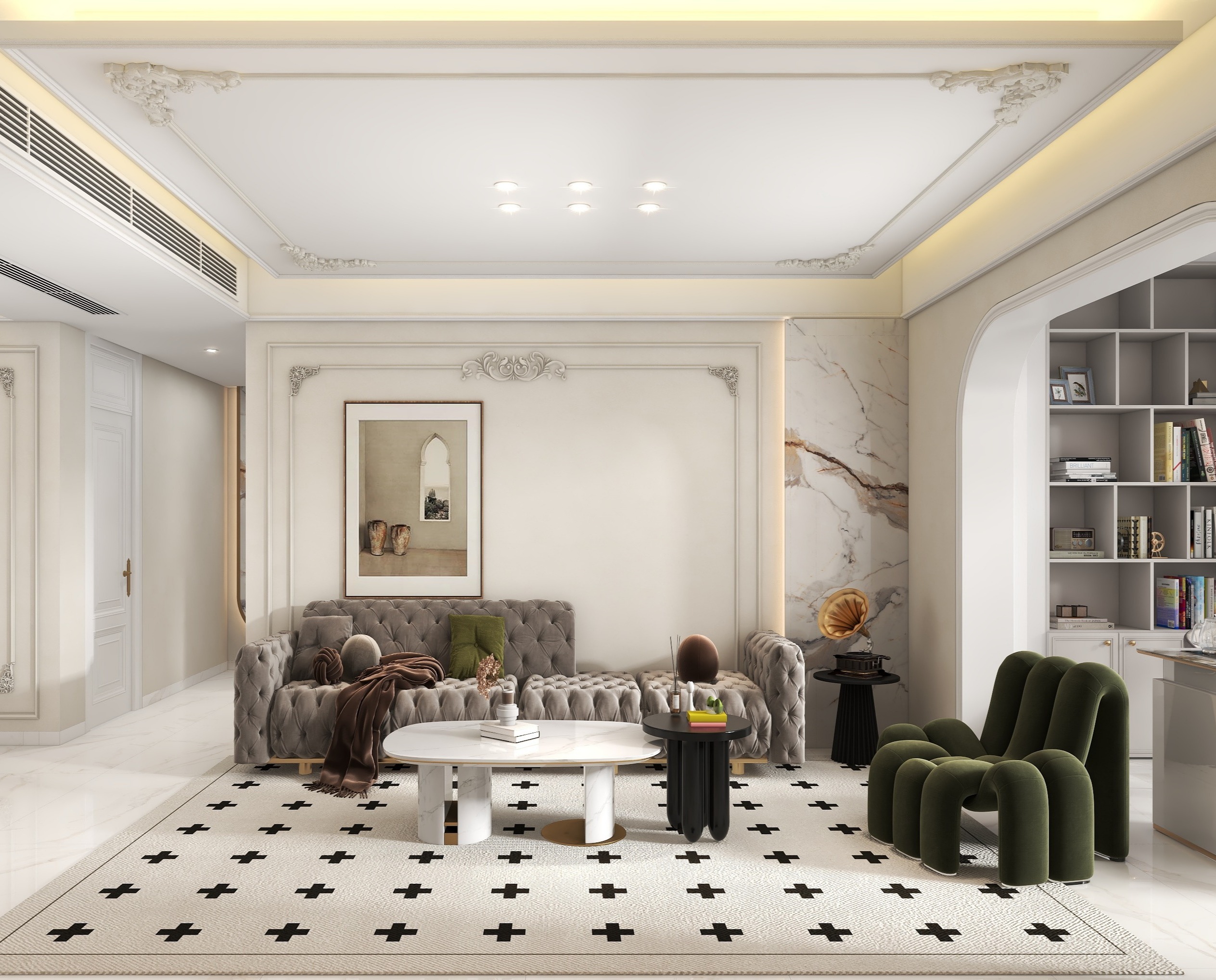 南寧新房裝修-法式奶油風-客廳 南寧新房裝修-法式奶油風-客廳